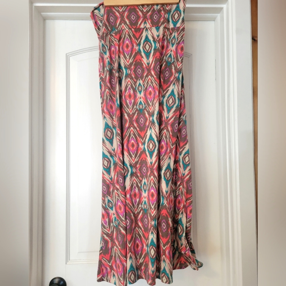 Mossimo Geometric Colorful Maxi Skirt, Size Medium